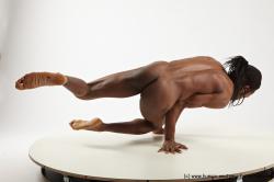 Nude Man Black Athletic Black Dancing Dreadlocks Realistic